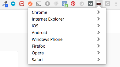 Chrome UA Spoofer mobile device selection